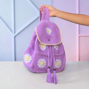 crochet lavender backpack